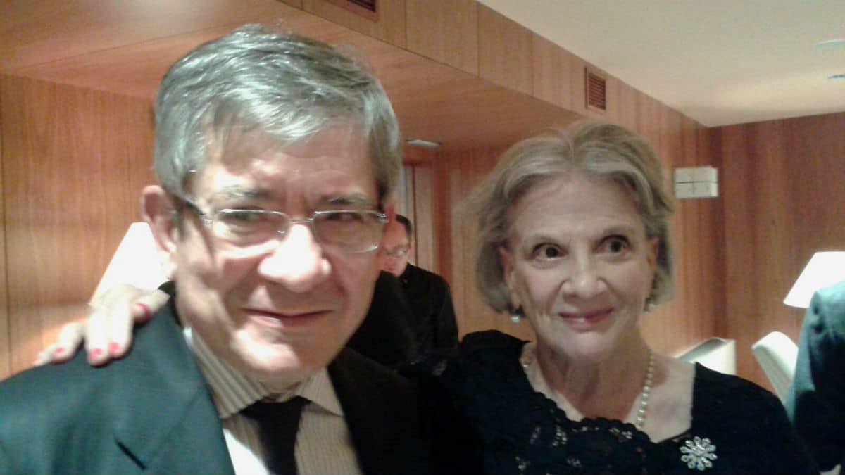 Enrique Barón y Zamira Menuhin en el concierto de la Fundación Albéniz por los refugiados en Grecia.