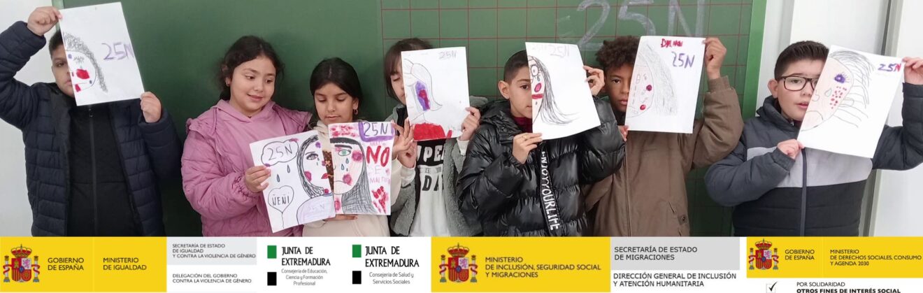 25N: “el medio rostro del maltrato”, el taller realizado en el CEIP Manuel Pacheco de Badajoz