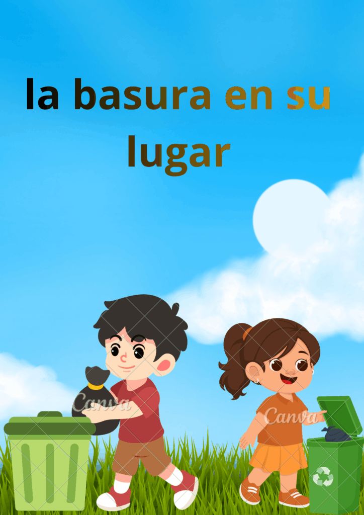 la basura en su lugar